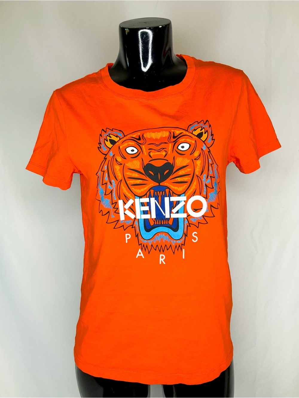 Kenzo Paris Orange Tiger Logo T-Shirt